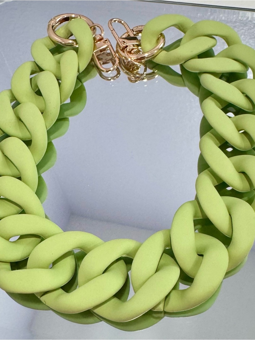 New Matte Acrylic Avocado Green 18 inches Bag Chain
